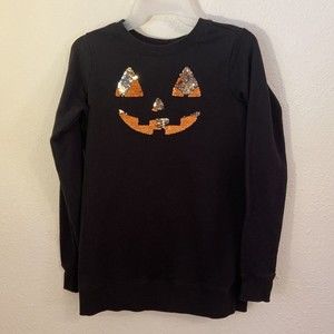 women’s Sequin changing jack-o’-lantern black Soft sweatshirt Children’s Place
